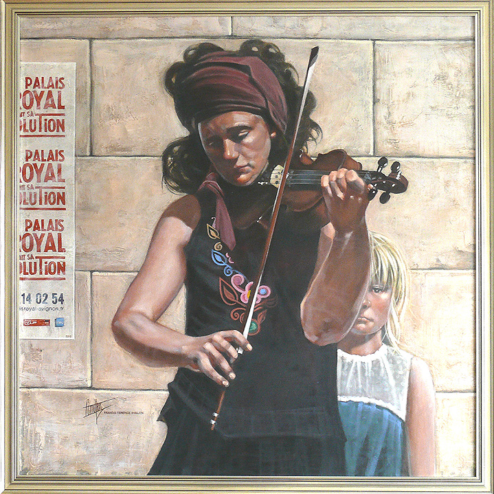 Busker,  Avignon.    1m X 1m. by Terry Mullen |  Telephone: 01244 533 754 | Email:francisterencemullen@gmail.com